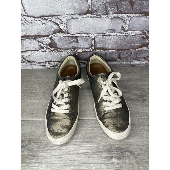 Frye Kerry Pewter Leather Low Top Lace Up Fashion Sneakers Women's Sz 7M US/38EU - Picture 2 of 16